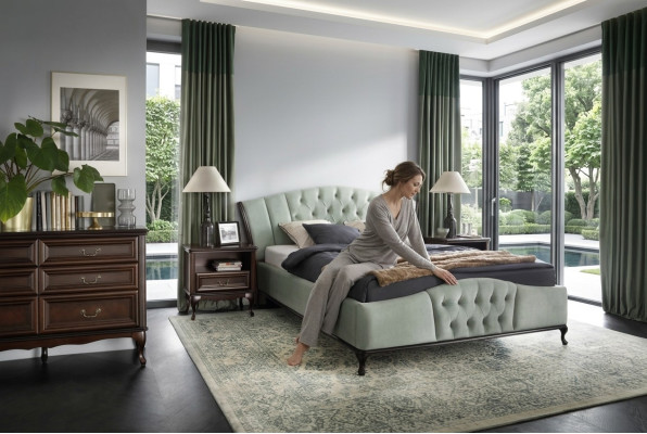 Bed Bedroom Set Chesterfield Luxury Beds Furniture 2x Nightstand 3-piece Set