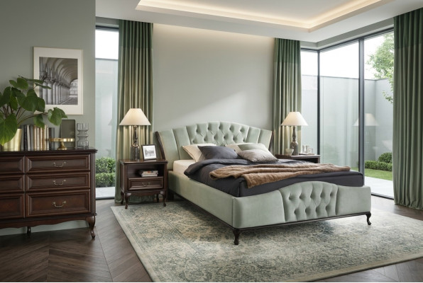 Bed Bedroom Set Chesterfield Luxury Beds Furniture 2x Nightstand 3-piece Set