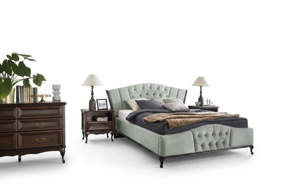 Bed Bedroom Set Chesterfield Luxury Beds Furniture 2x Nightstand 3-piece Set