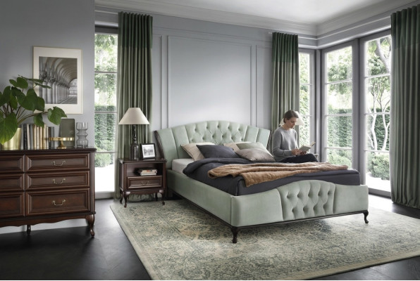 Green Chesterfield bed with wood bedroom furniture beds royal