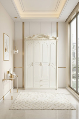 Classic wardrobe closet white cabinets bedroom wood new