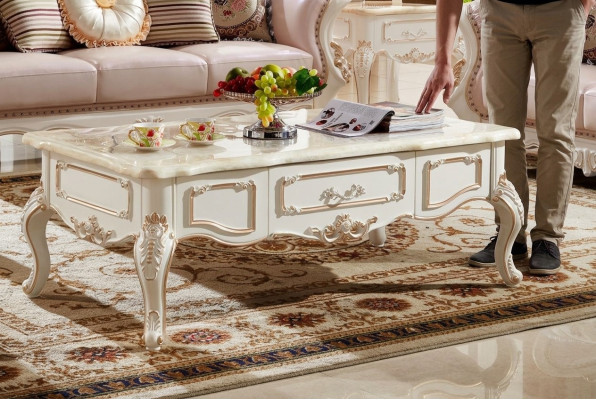 Royal coffee table 130x73 table sofa side table tables white wood