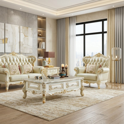 Classic coffee table 150x90 large sofa side table marble imitation