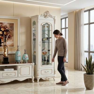 Display Cabinet Wood Single Display Cabinets Glass Cabinet Cabinets Furniture Art Deco White