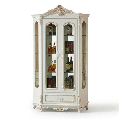 Classic display cabinet glass cabinet wooden cupboard white cabinets furniture interior