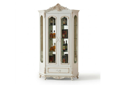 Classic display cabinet glass cabinet wooden cupboard white cabinets furniture interior