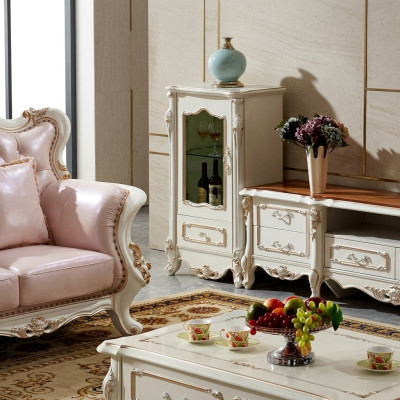 Showcase luxury cabinet wood style white glass new cabinets glass cabinet