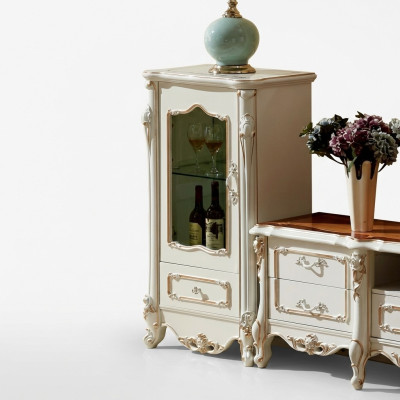 Showcase luxury cabinet wood style white glass new cabinets glass cabinet