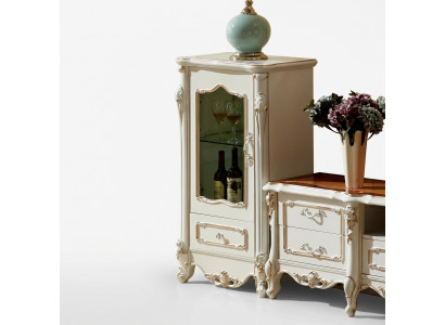 Showcase luxury cabinet wood style white glass new cabinets glass cabinet