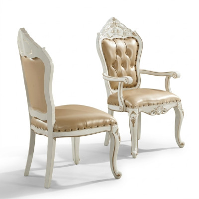 Classic Chesterfield Chair Dining Room Armchair Beige Armchair Single Baroque Style