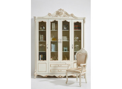 Bookshelf style Art Deco cabinet display case white furniture cabinets shelf wood