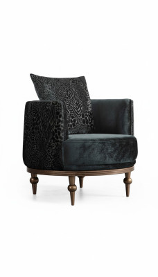 Round chair luxury upholstery design textile 1-seater furniture furniture