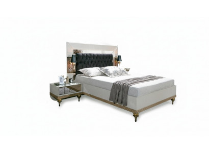Luxury bed with glass elements double bed bed frame furniture 180x200