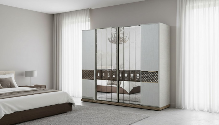 Wardrobe Wood Closet Bedroom Furniture Design Cabinets Gray Italy