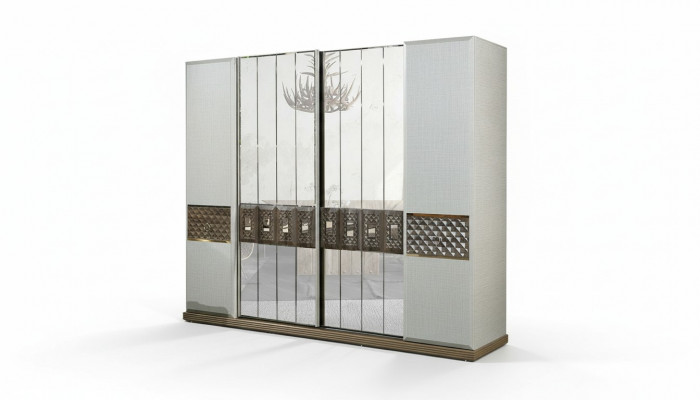 Wardrobe Wood Closet Bedroom Furniture Design Cabinets Gray Italy
