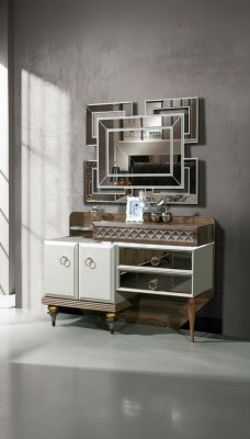Furniture Bedroom Design Dressing Table Mirror Wood Sideboard Console