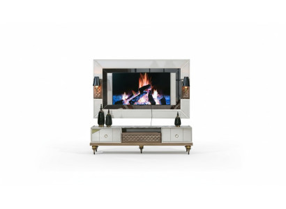 Wall unit set rtv tv stand lowboard table wood luxury xxl cabinet