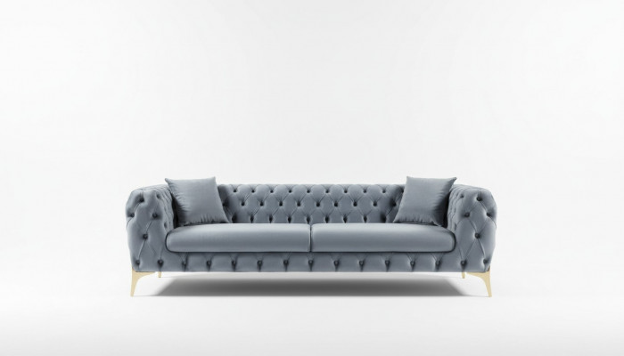Three-seater sofa luxury Chesterfield 3-seater couches gray sofas velvet new couch