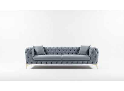Three-seater sofa luxury Chesterfield 3-seater couches gray sofas velvet new couch