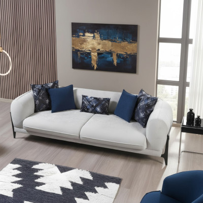 Sofa Couch Upholstery Three-Seater Gray Couches Furniture Modern Design 3-Seater Sofas New