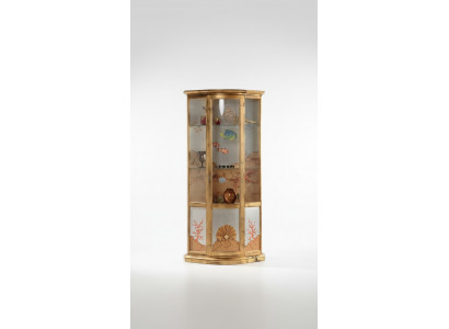 Classic glass wood cabinet display luxury furniture gold sideboard Italy