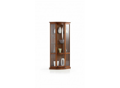 Classic Brown Vitrine French Style Furniture Dresser Sideboard Glass Cabinet
