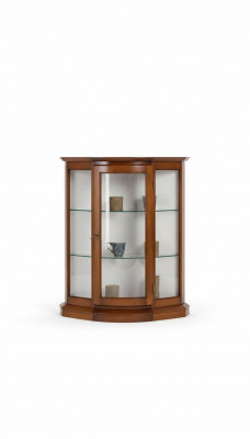 Display Cabinet Glass Cupboard Brown Showcase Living Room Wood Sideboard Luxury Furniture New