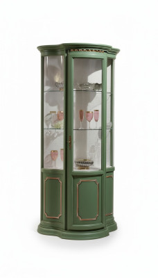 Half Cabinet Display Glass Cabinet Showcase Wood Living Room Luxury Green Sideboard