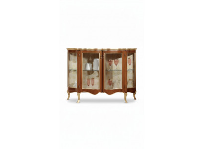Glass cabinet chest luxury sideboard cupboards brown Italian furniture
