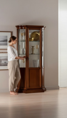 Display cabinet brown luxury Italian furniture showcases cabinets living room