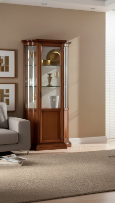 Display cabinet brown luxury Italian furniture showcases cabinets living room