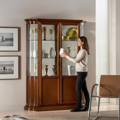 Luxury Wood Showcase Sideboard Design Cabinets Brown Italian Furniture Wardrobe New