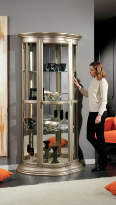 Classic Display Cabinet Glass Cabinet Cabinet Wood Living Room Luxury Brown Sideboard