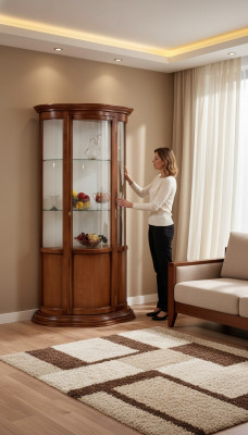 Glass cabinets luxury sideboard cabinets brown showcase classic Italian furniture