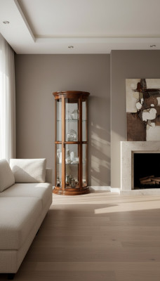 Classic display glass cabinet showcase wood living room luxury brown sideboard