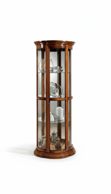 Classic display glass cabinet showcase wood living room luxury brown sideboard