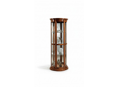 Classic display glass cabinet showcase wood living room luxury brown sideboard