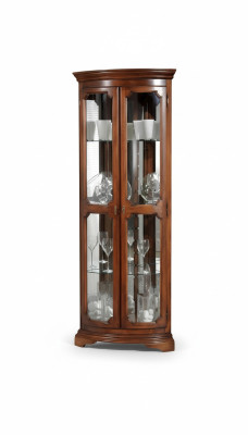 Classic corner display cabinet glass cupboard living room showcase luxury brown display cabinets