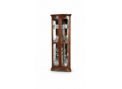 Classic corner display cabinet glass cupboard living room showcase luxury brown display cabinets