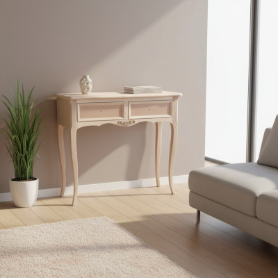 High-quality console table luxury wood bedroom classic beige console table
