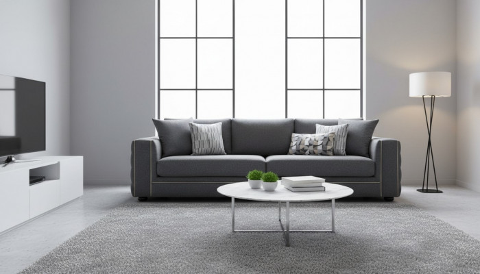 Luxury living room sofa, 2-seater, two-seater, gray couch, Chesterfield couches, new.