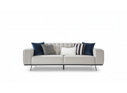 Luxury Living Room Sofa 2-Seater White Couch Chesterfield Couches New