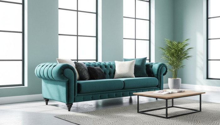 Classic Chesterfield Three-Seater Furniture Sofa Luxury Couches Green 3-Seat Sofas