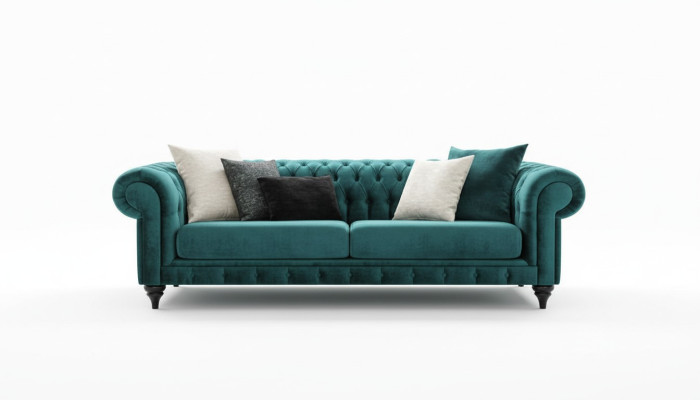 Classic Chesterfield Three-Seater Furniture Sofa Luxury Couches Green 3-Seat Sofas