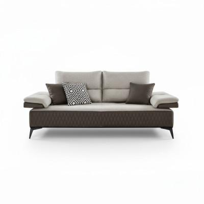 Luxury Three-Seater Modern Couch Furniture Grey Couches Classic Sofas Fabric Textile