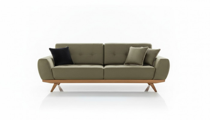 Luxury Three-Seater Classic Couch Leather Furniture Brown Sofas 3-Seater Furniture Style