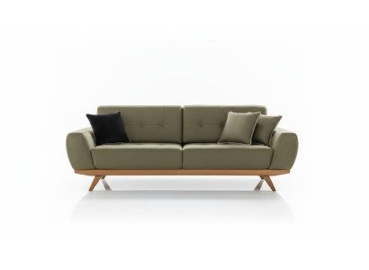 Luxury Three-Seater Classic Couch Leather Furniture Brown Sofas 3-Seater Furniture Style