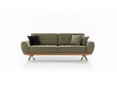 Luxury Three-Seater Classic Couch Leather Furniture Brown Sofas 3-Seater Furniture Style
