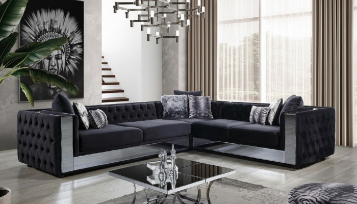 Black Chesterfield Upholstered Sofa Sofa Corner Sofa Set Upholstery Luxury Corner Sofas