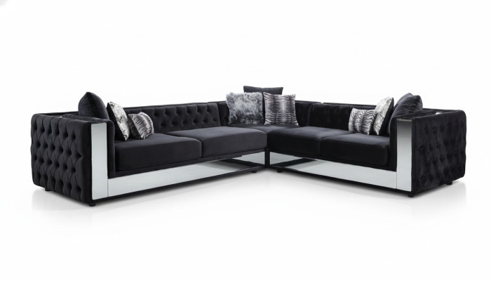 Black Chesterfield Upholstered Sofa Sofa Corner Sofa Set Upholstery Luxury Corner Sofas